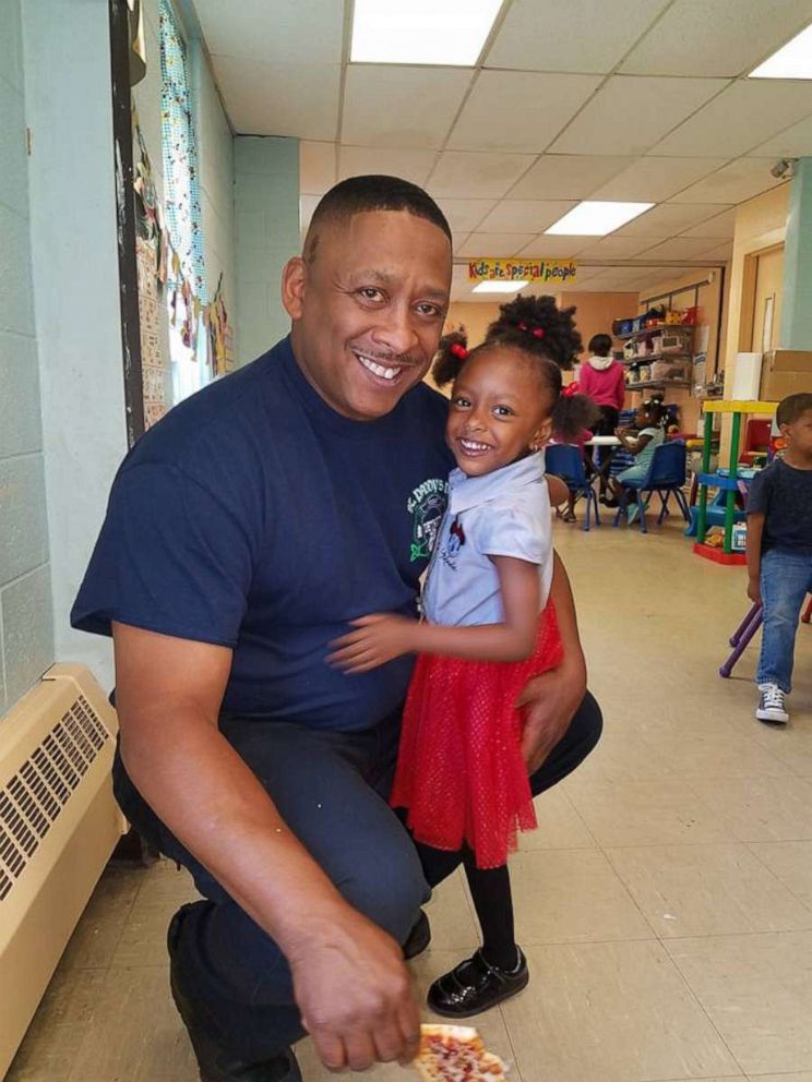 PHOTO: 5-year-old Skylar Herbert, who has died after coronavirus complications, alongside her father Ebbie Herbert, who serves as a Detroit firefighter.
