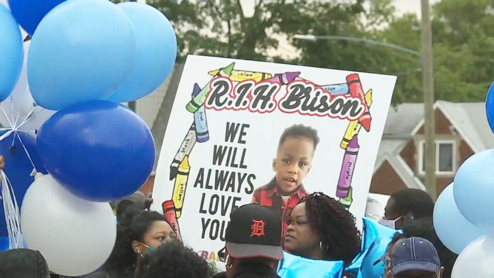 PHOTO: Two-year-old Brison Christian of Detroit is remembered at a memorial event after he was shot and killed in an interstate highway shooting in 2021.