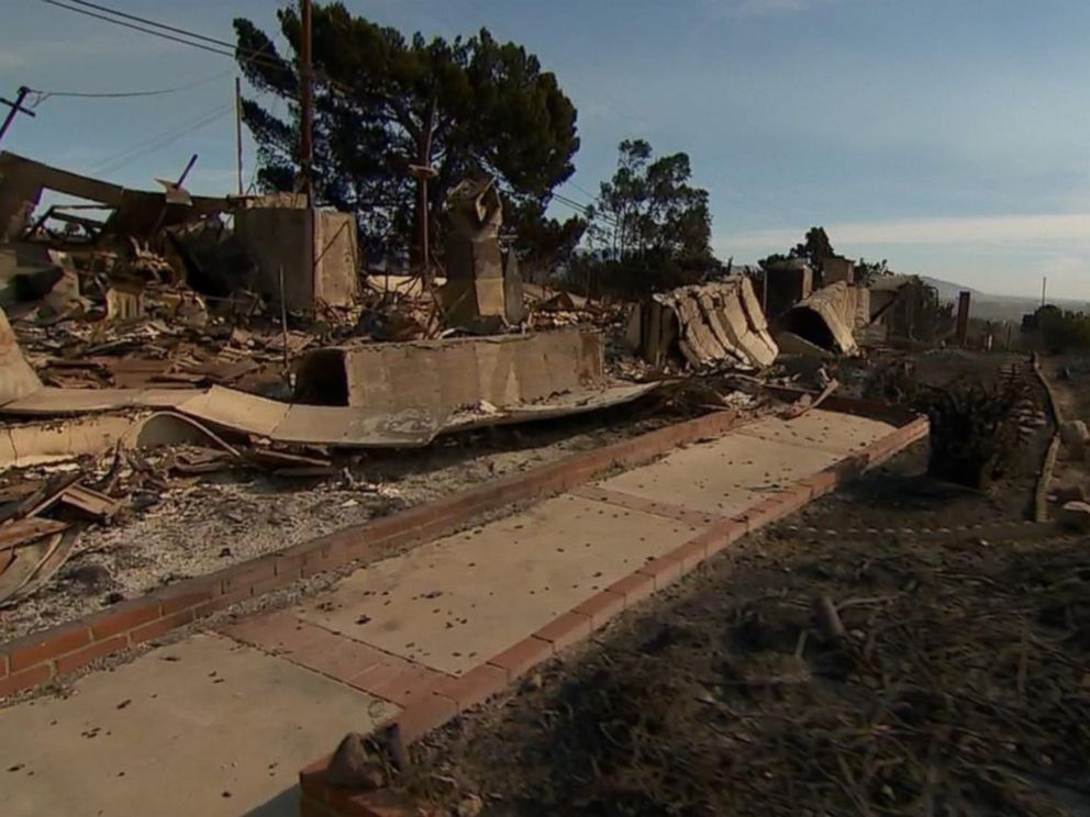 PHOTO: At least 150 structures in Ventura County have been destroyed by the fires in California but that number is expected to rise, authorities said.