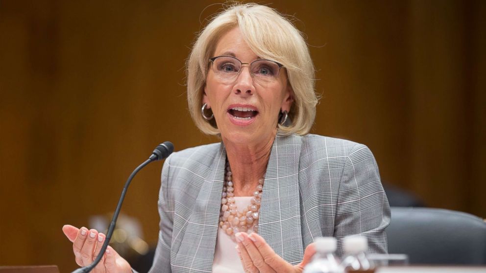 U.S. Secretary of Education Betsy DeVos appears before a Senate Appropriations subcommittee hearing in Washington, D.C. on June 5, 2018.
