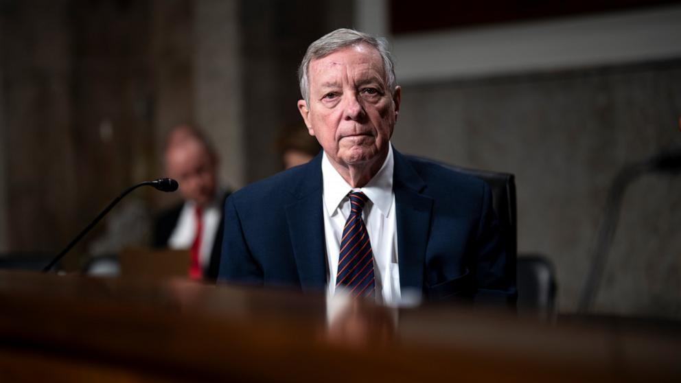 PHOTO: Senate Judiciary Committee Chairman Dick Durbin, D-Ill., convenes his panel to confirm President Joe Biden's nominees in the closing weeks of the 118th Congress and before Donald Trump takes office, at the Capitol in Washington, Nov. 14, 2024.