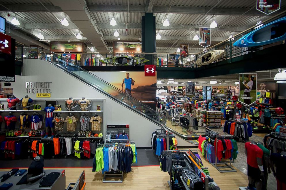 PHOTO: Merchandise is displayed for sale at a Dick's Sporting Goods store in West Nyack, N.Y., May 21, 2014.