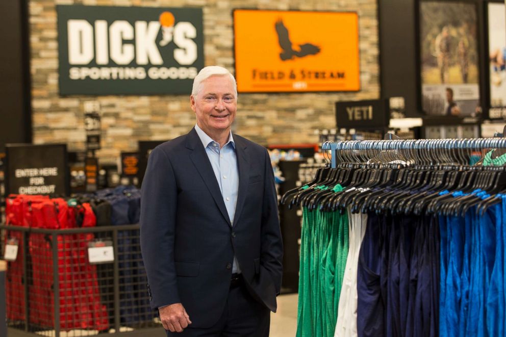 PHOTO: Chairman and CEO of DICK'S Sporting Goods Edward W. Stack visits a new store at the Baybrook Mall in Houston, Oct. 18, 2016. 