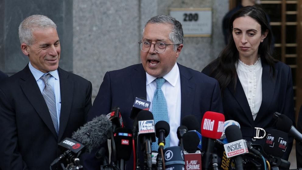 PHOTO: Lawyer Marc Agnifilo speaks to the media, following a bail hearing, after the jury reached verdicts in the Sean "Diddy" Combs sex trafficking and racketeering conspiracy trial, in New York, July 2, 2025. 