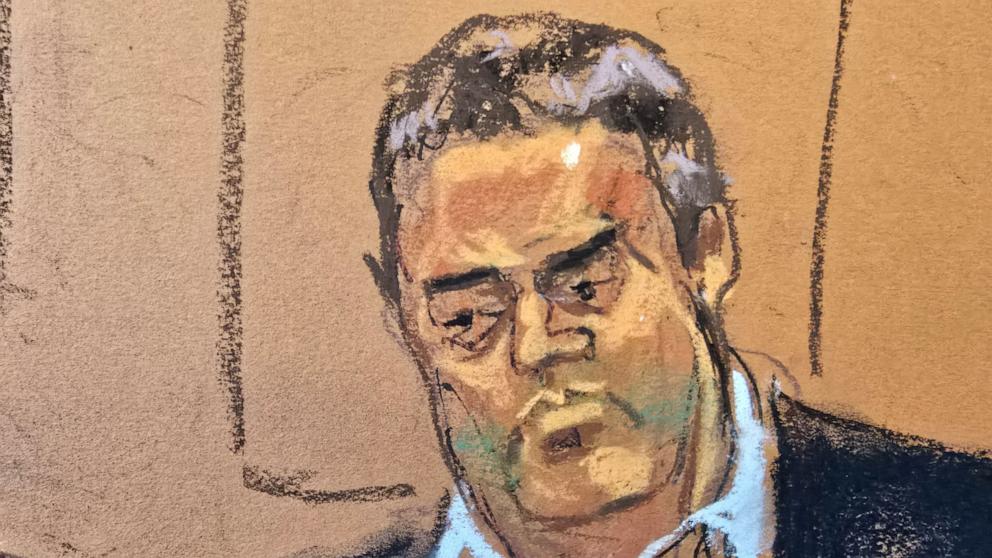 PHOTO: George Kaplan testifies at Sean "Diddy" Combs' sex trafficking trial in New York City, New York, U.S., May 21, 2025 in this courtroom sketch.