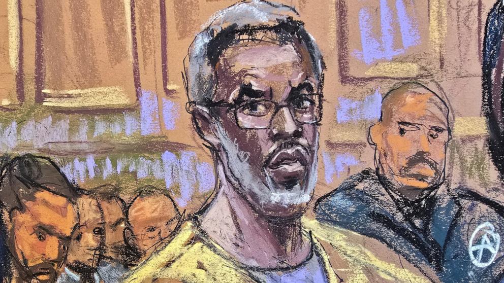 PHOTO: Sean "Diddy" Combs listens as lawyer Alexandra Shapiro argues during a hearing over his bid to overturn his conviction on charges of transportation to engage in prostitution, at a courtroom in New York City, September 25, 2025.