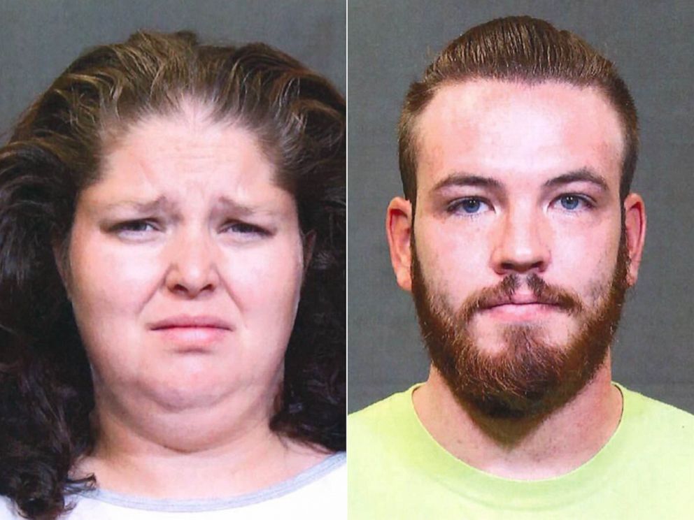 PHOTO: Emma Dietrich and Joshua Tennant in police booking photos. 