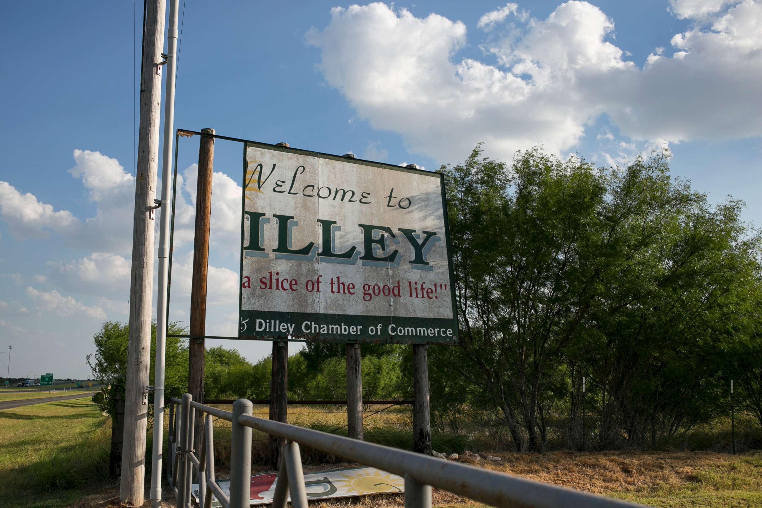 PHOTO: A sign for the city of Dilley in Texas is pictured in this undated file photo.