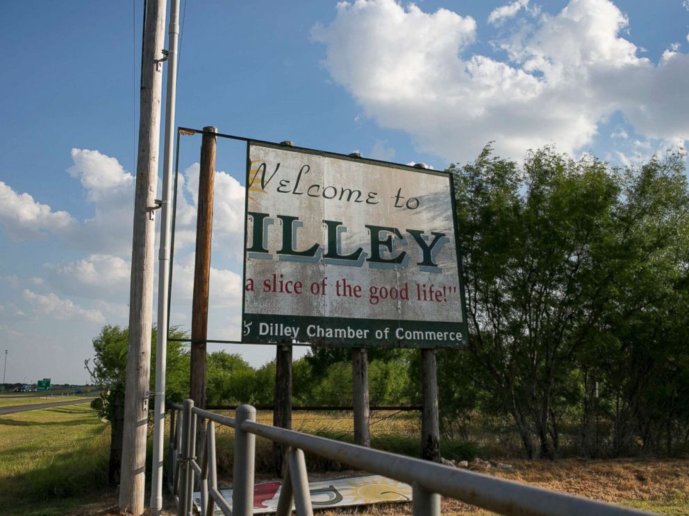 PHOTO: A sign for the city of Dilley in Texas is pictured in this undated file photo.