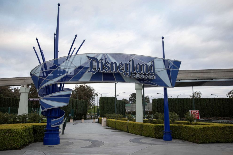 PHOTO: PHOTO: Walt Disney's Disneyland and California Adventure theme parks in Southern California are now closed due to the global outbreak of coronavirus in Anaheim, Calif., March 14, 2020.