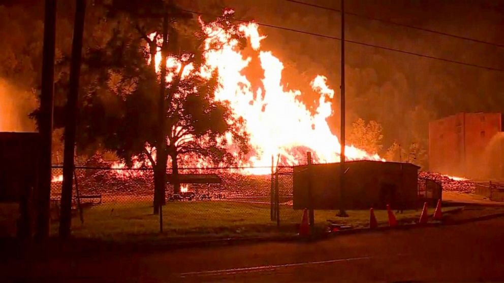 PHOTO: A fire broke out at a distillery in Woodford County, Kentucky, July 2, 2019.