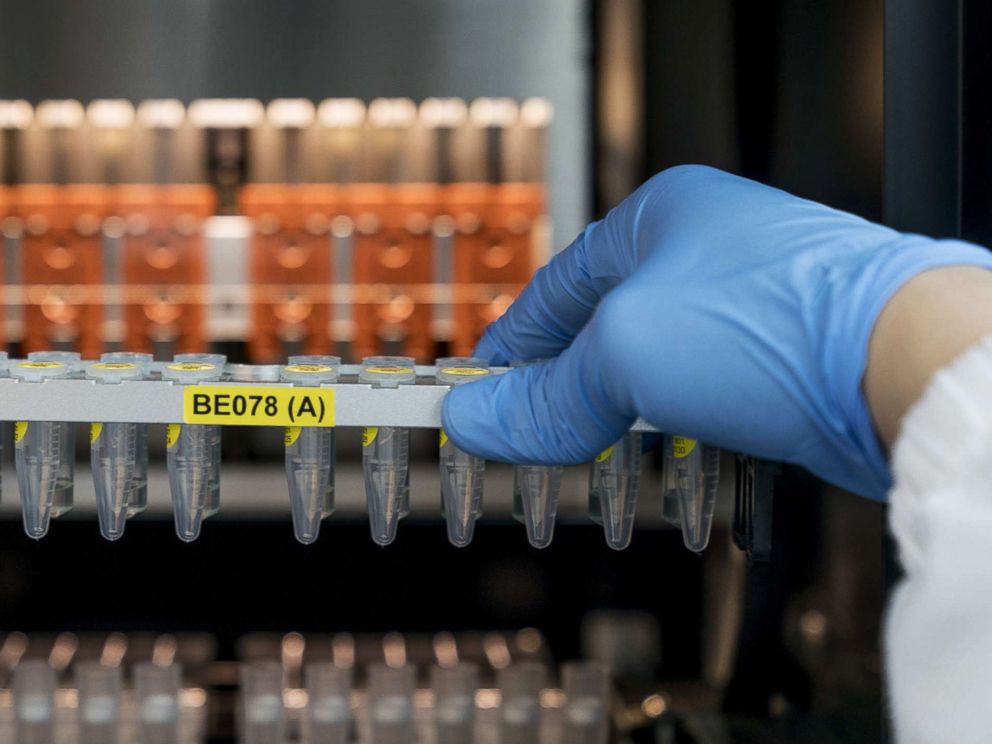 PHOTO: A technician handles samples at a Prenetics Inc. laboratory in Hong Kong, China, on Friday, Jan. 26, 2018.