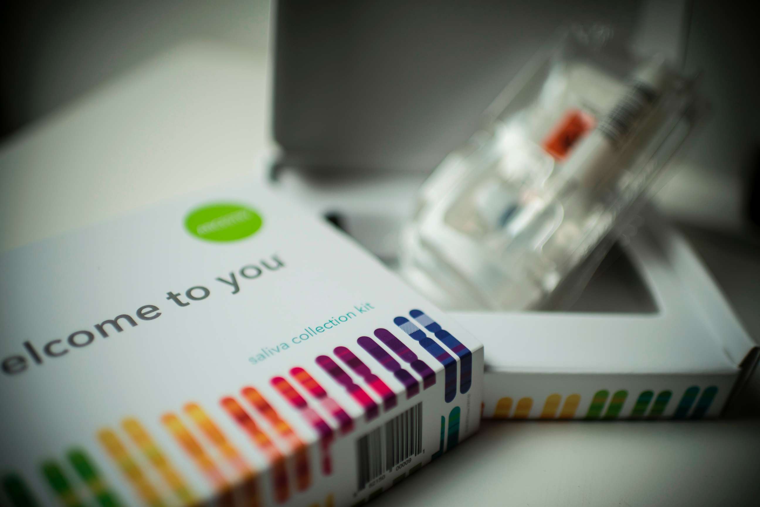 PHOTO: A saliva collection kit for DNA testing is displayed in Washington, D.C. on Dec. 19, 2018.
