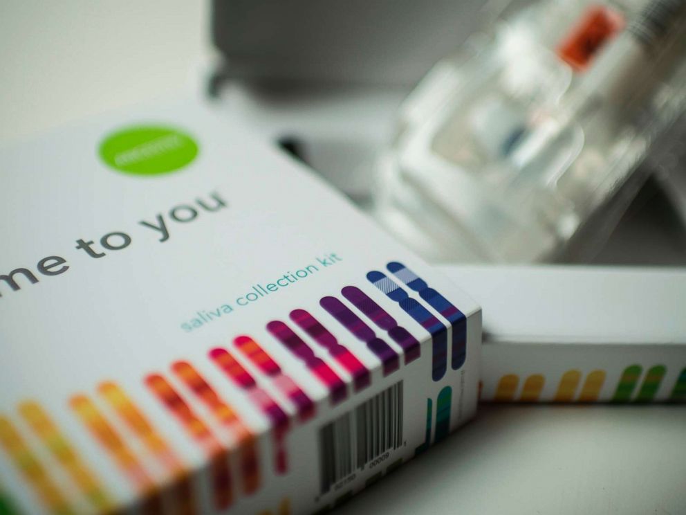 PHOTO: A saliva collection kit for DNA testing is displayed in Washington, D.C. on Dec. 19, 2018.