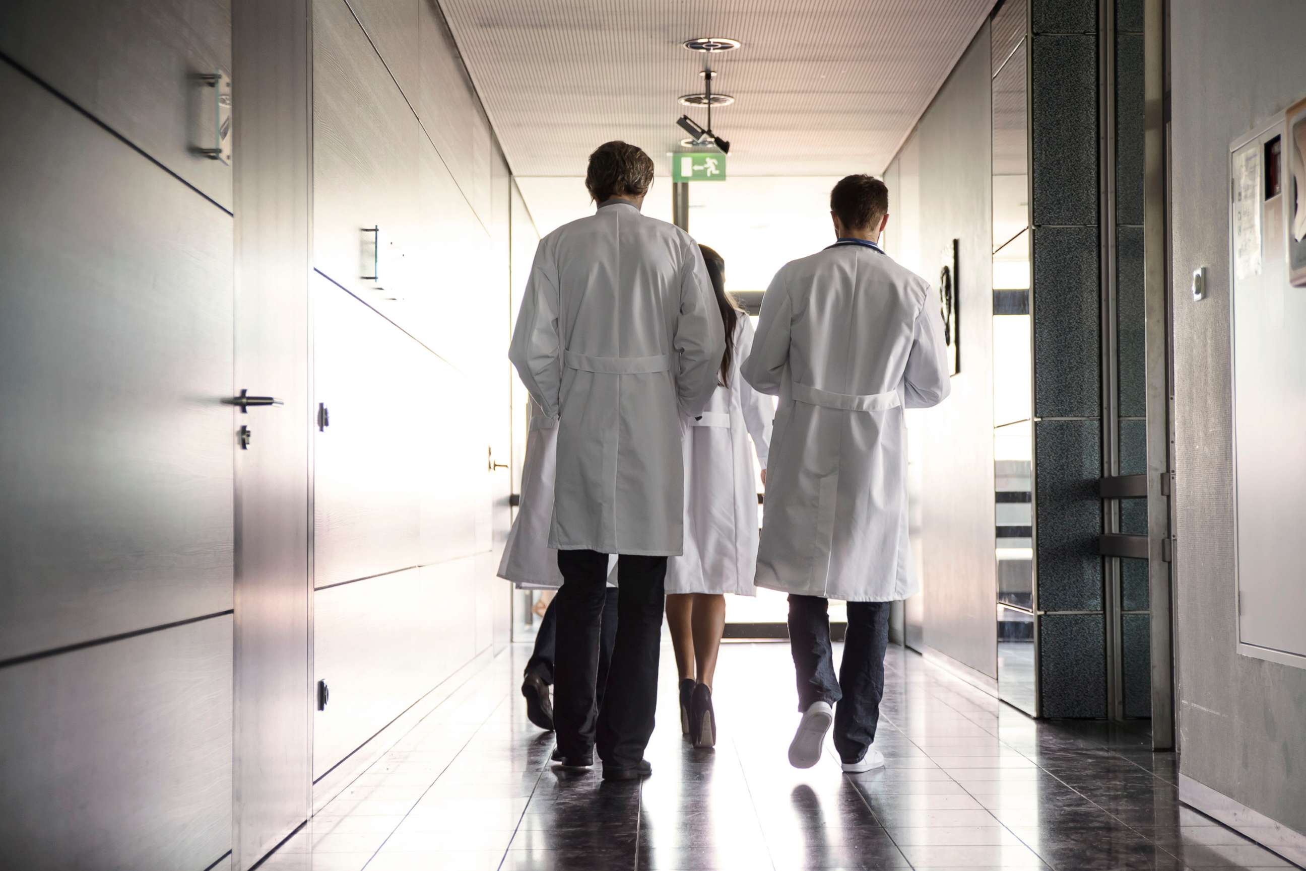 PHOTO: In this undated file photo, doctors walk down a hospital hallway.