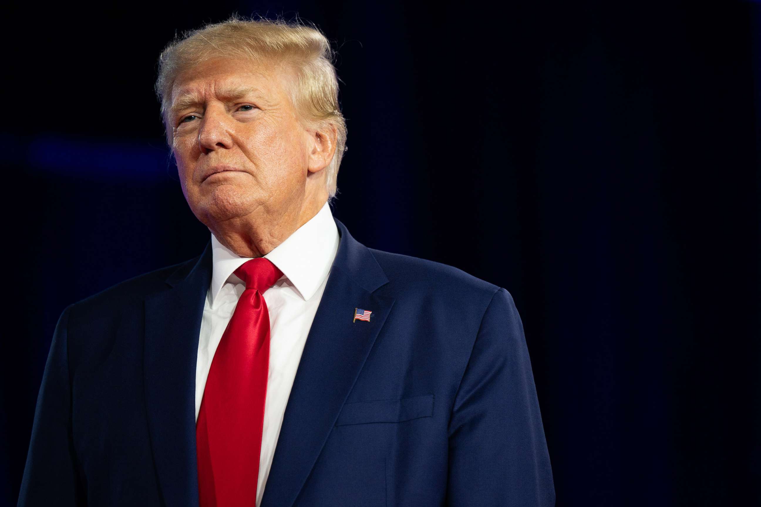 PHOTO: Former U.S. President Donald Trump speaks at the Conservative Political Action Conference in Dallas, Aug. 06, 2022.