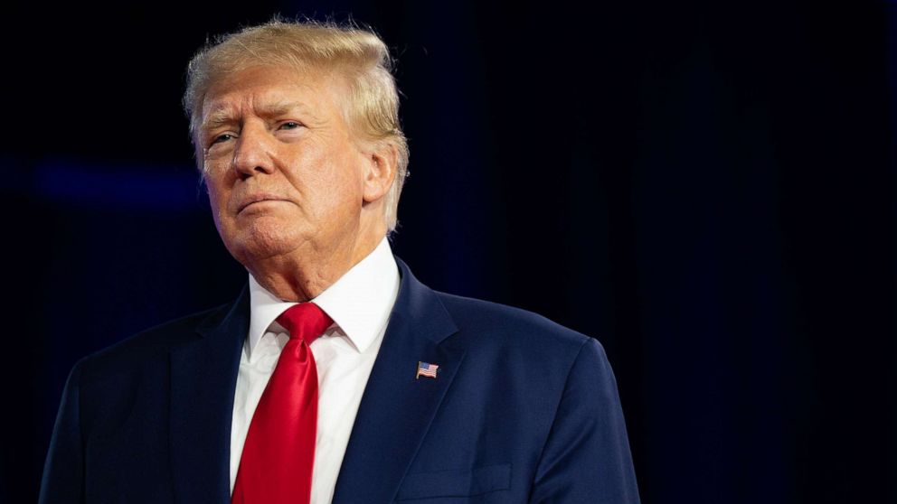 PHOTO: Former U.S. President Donald Trump speaks at the Conservative Political Action Conference in Dallas, Aug. 06, 2022.