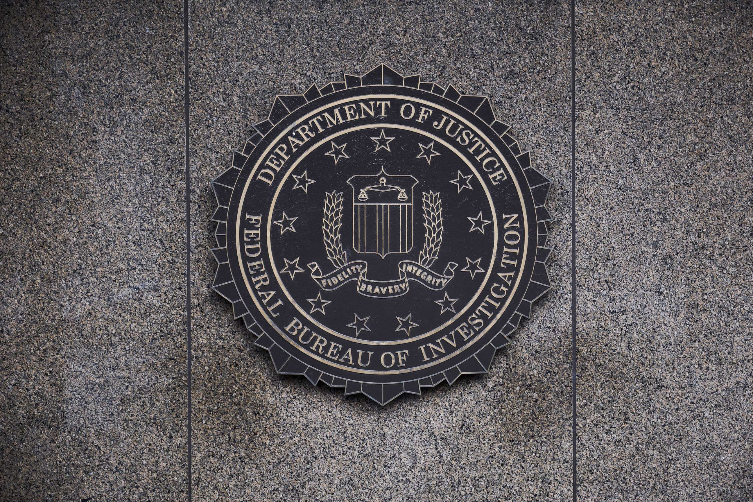 PHOTO: The Federal Bureau of Investigation seal is displayed outside FBI headquarters in Washington, D.C., Feb. 2, 2018. 