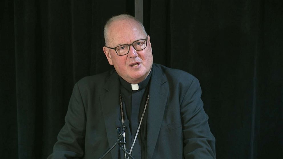PHOTO: Cardinal Timothy Dolan is shown at a press conference, Sept. 30, 2019, in New York.