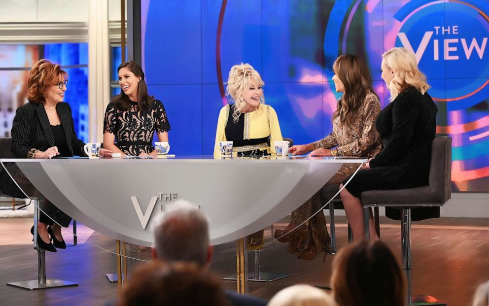 PHOTO: Dolly Parton joins "The View" co-hosts Joy Behar, Abby Huntsman, Sunny Hostin, and Meghan McCain to discuss her new series "Heartstrings" on Nov. 22, 2019.