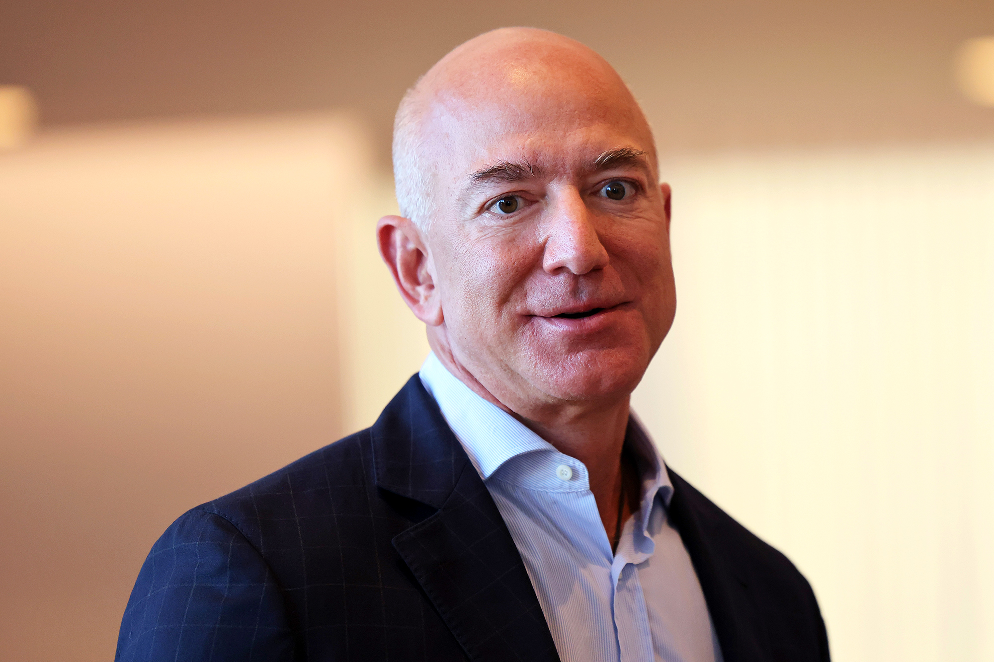 PHOTO: Amazon founder Jeff Bezos attends a meeting in New York, Sept. 20, 2021.