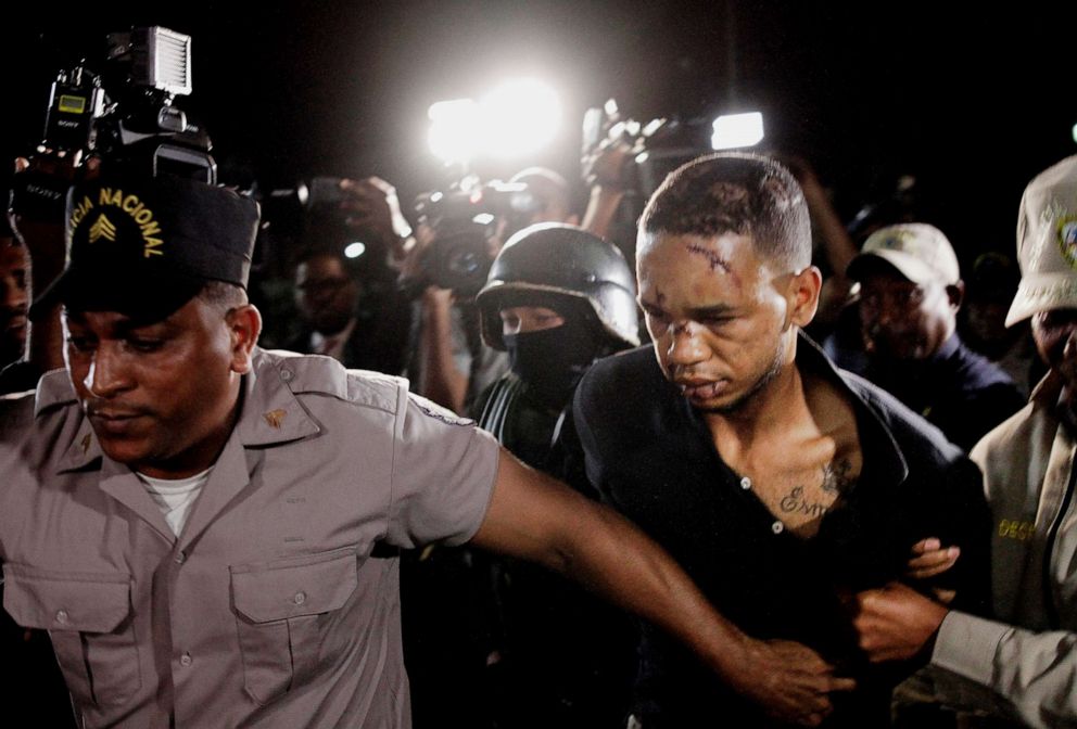 PHOTO: Eddy Vladimir Feliz Garcia, in custody in connection with the shooting of former Boston Red Sox slugger David Ortiz, is transferred by police to court in Santo Domingo, Dominican Republic, June 11, 2019.