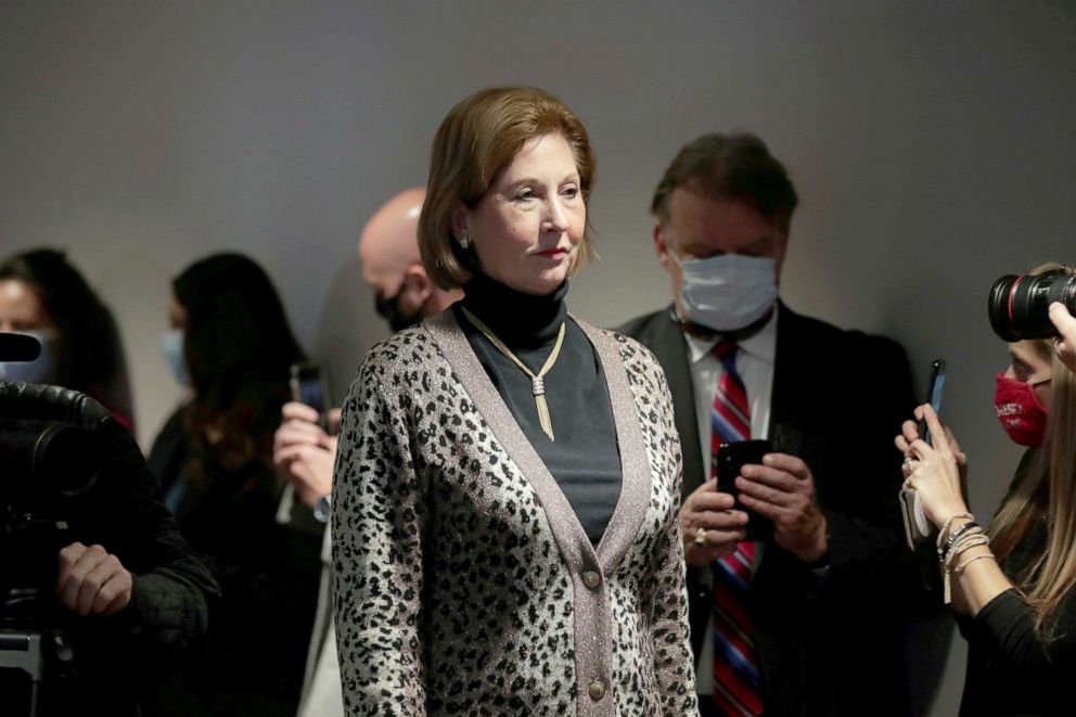 PHOTO: Sidney Powell participates in a news conference at the Republican National Committee headquarters on Capitol Hill, Nov. 19, 2020.