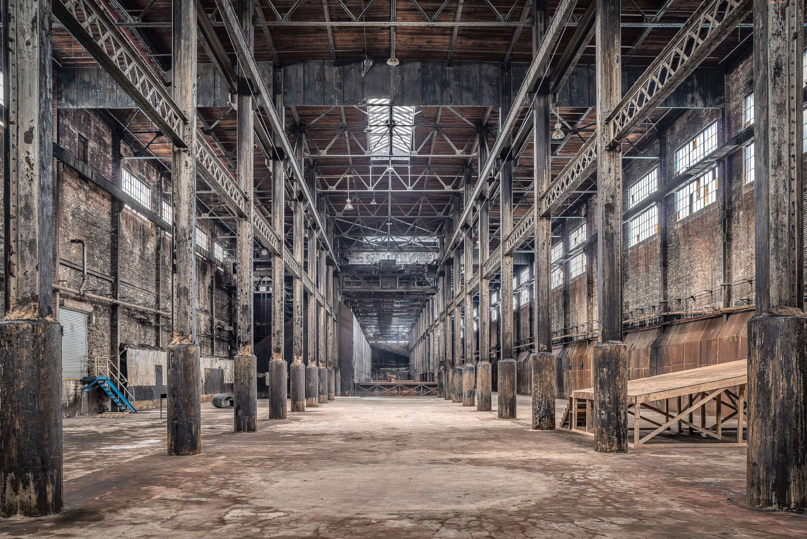 PHOTO: A view looking south from the north end of the raw sugar warehouse.