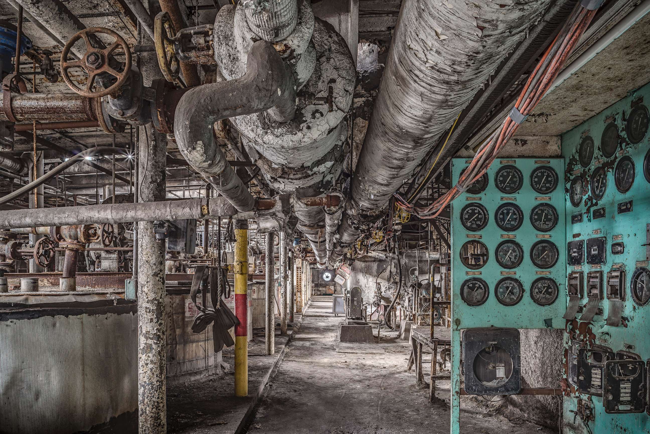 PHOTO: The top floor shows the filter house by the blowup tanks of Domino Sugar Refinery in Williamsburg, N.Y.