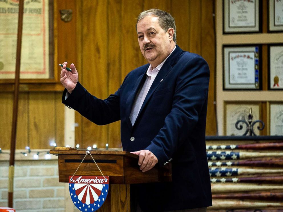 PHOTO: Don Blankenship, a former West Virginia coal mining executive and current Republican Senate candidate, campaigns in Keyser, W. Va., on April 20, 2018.
