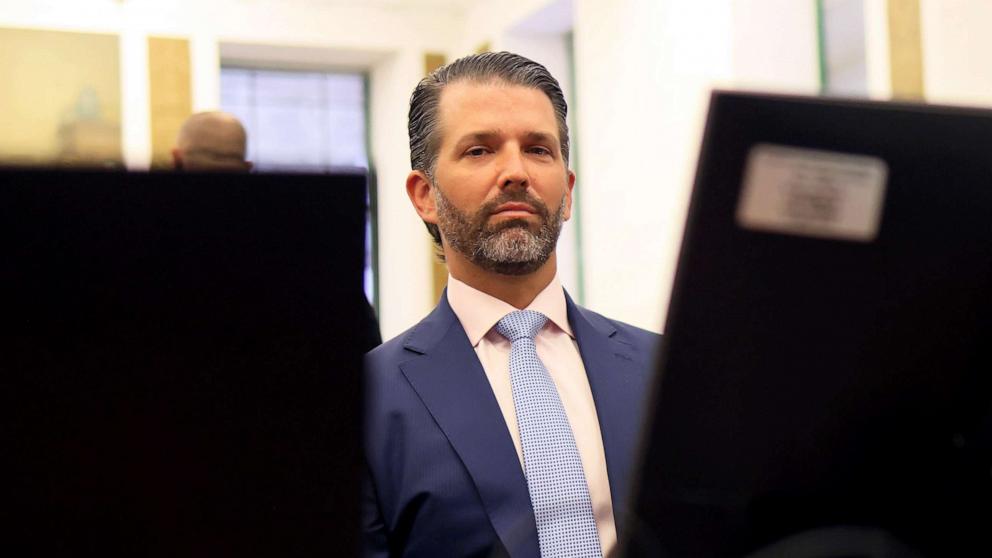 Donald Trump Jr. sits in court.