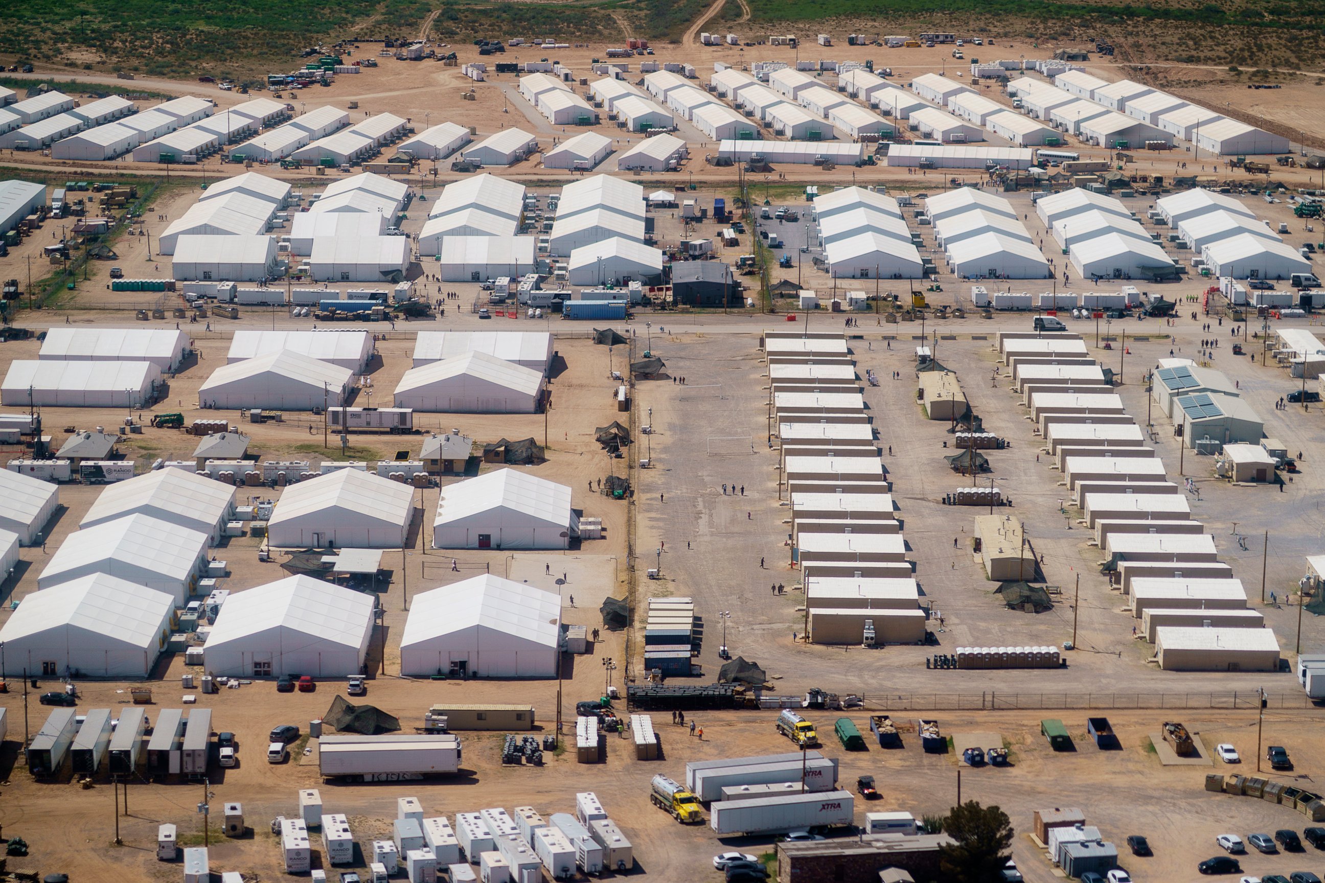 PHOTO: Tents are set up at Fort Bliss' Doña Ana Village, in New Mexico, where Afghan refugees are being housed, Friday, Sept. 10, 2021.