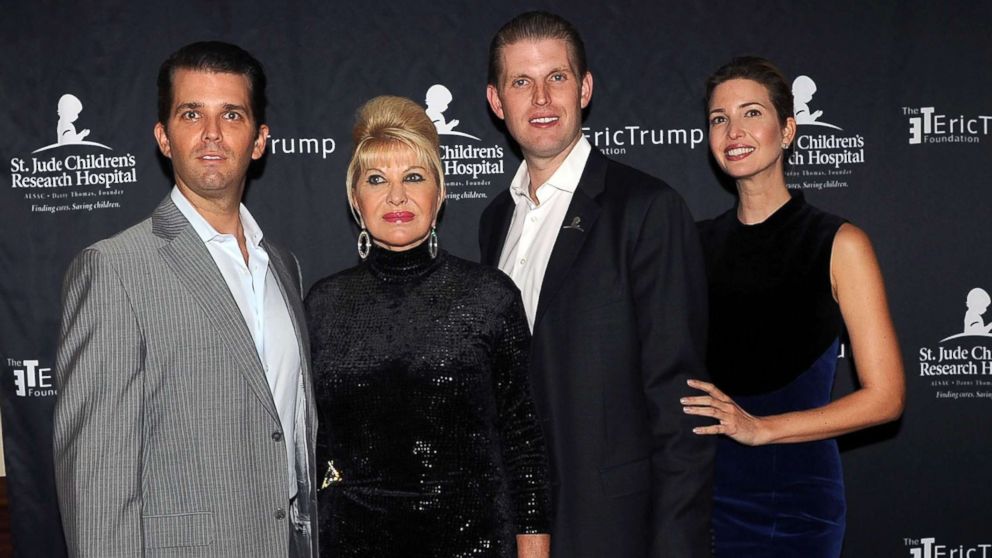 PHOTO: Donald Trump Jr., Ivana Trump, Eric Trump and Ivanka Trump attends the 9th Annual Eric Trump Foundation golf invitational at Trump National Golf Club Westchester, Sept. 21, 2015, in Briarcliff Manor City.