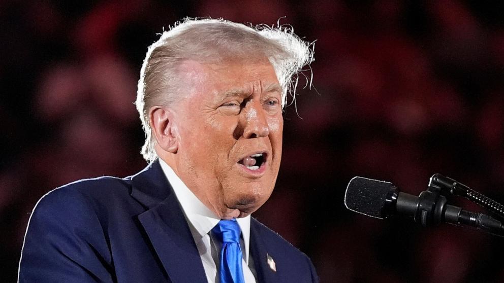PHOTO: President Donald Trump gives a commencement address at the University of Alabama, May 1, 2025, in Tuscaloosa, Ala.