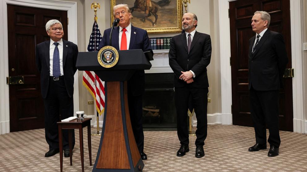 President Donald Trump makes an announcement about an investment from Taiwan Semiconductor Manufacturing Company at the White House in Washington, Mar. 3, 2025.