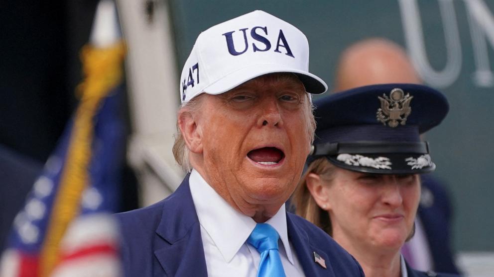 PHOTO: President Donald Trump disembarks from Marine One at Joint Base Andrews, Maryland, June 6, 2025.