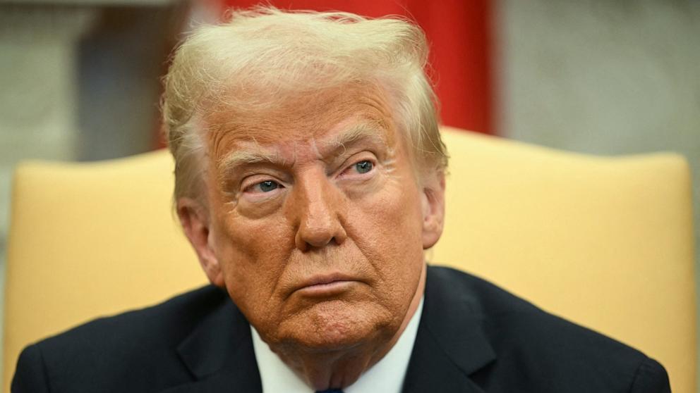 PHOTO: President Donald Trump meets with Japanese Prime Minister Shigeru Ishiba in the Oval Office of the White House in Washington, Feb. 7, 2025.