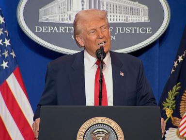 Trump rails against prosecutions, touts Jan. 6 hostages in visit to DOJ