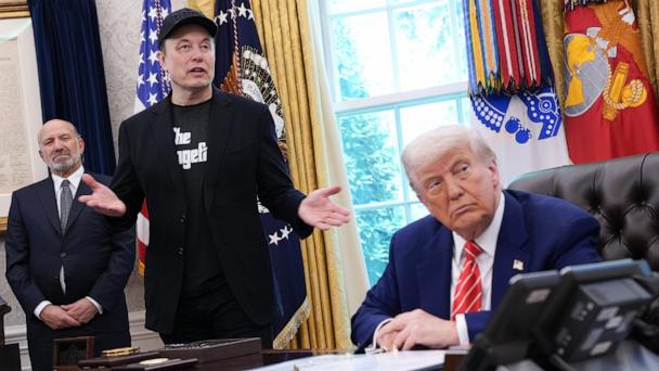 Elon Musk speaks alongside U.S. President Donald Trump to reporters in the Oval Office of the White House, May 30, 2025 in Washington.