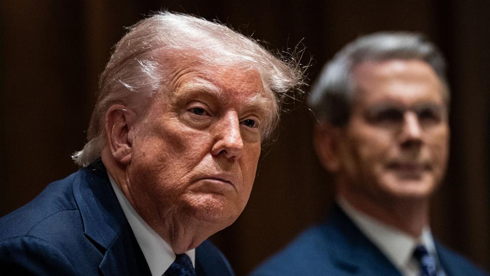 PHOTO: President Donald Trump, alongside Treasury Secretary Scott Bessent speaks during a bilateral meeting with Prime Minister of Norway Jonas Gahr Store in the Cabinet Room of the White House in Washington, April 24, 2025.