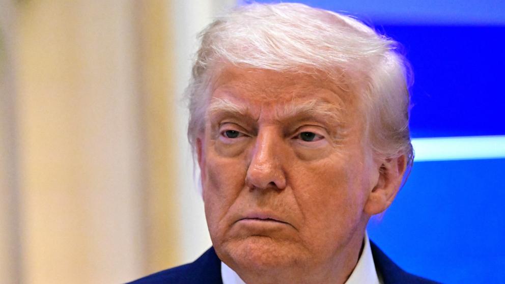 PHOTO: President Donald Trump attends a business forum at Qasr Al Watan during the final stop of his Gulf visit, in Abu Dhabi, United Arab Emirates, May 16, 2025. 