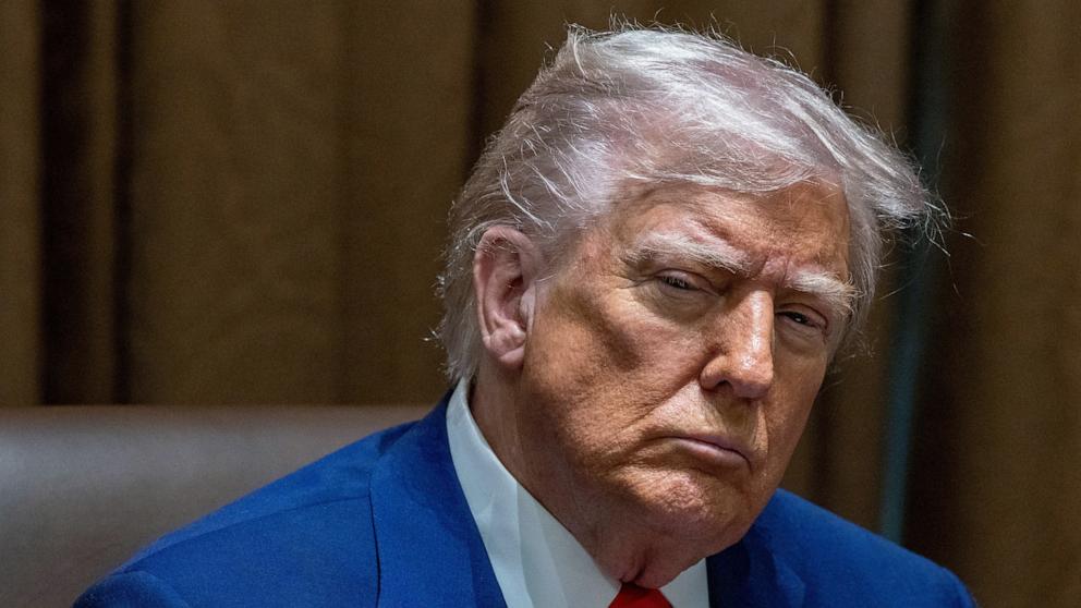 PHOTO: President Donald J. Trump listens to remarks during a Cabinet meeting at the White House in Washington, April 10, 2025.