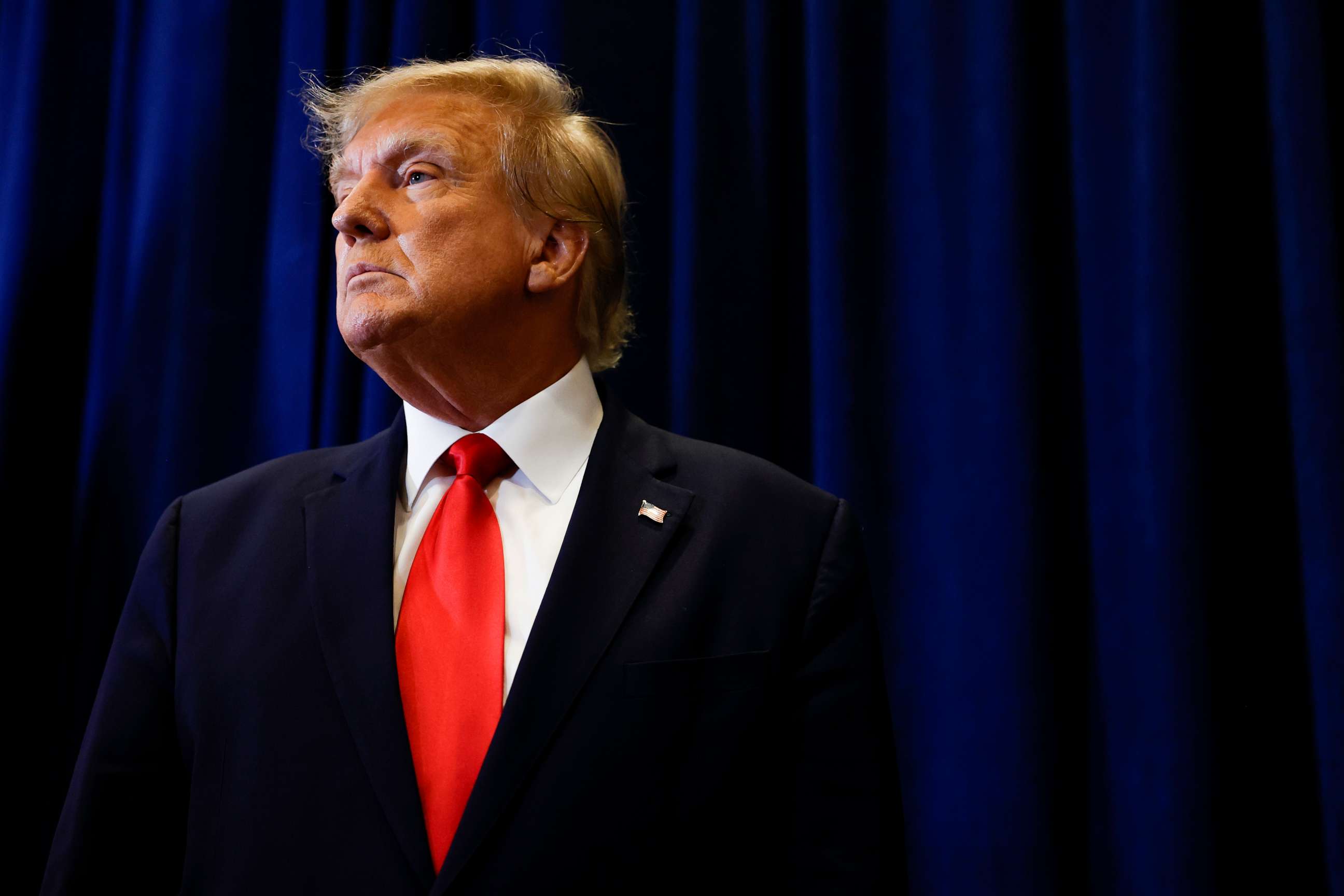 PHOTO: Former President Donald Trump speaks to reporters before his speech at the annual Conservative Political Action Conference (CPAC), Mar. 4, 2023, in National Harbor, Md.