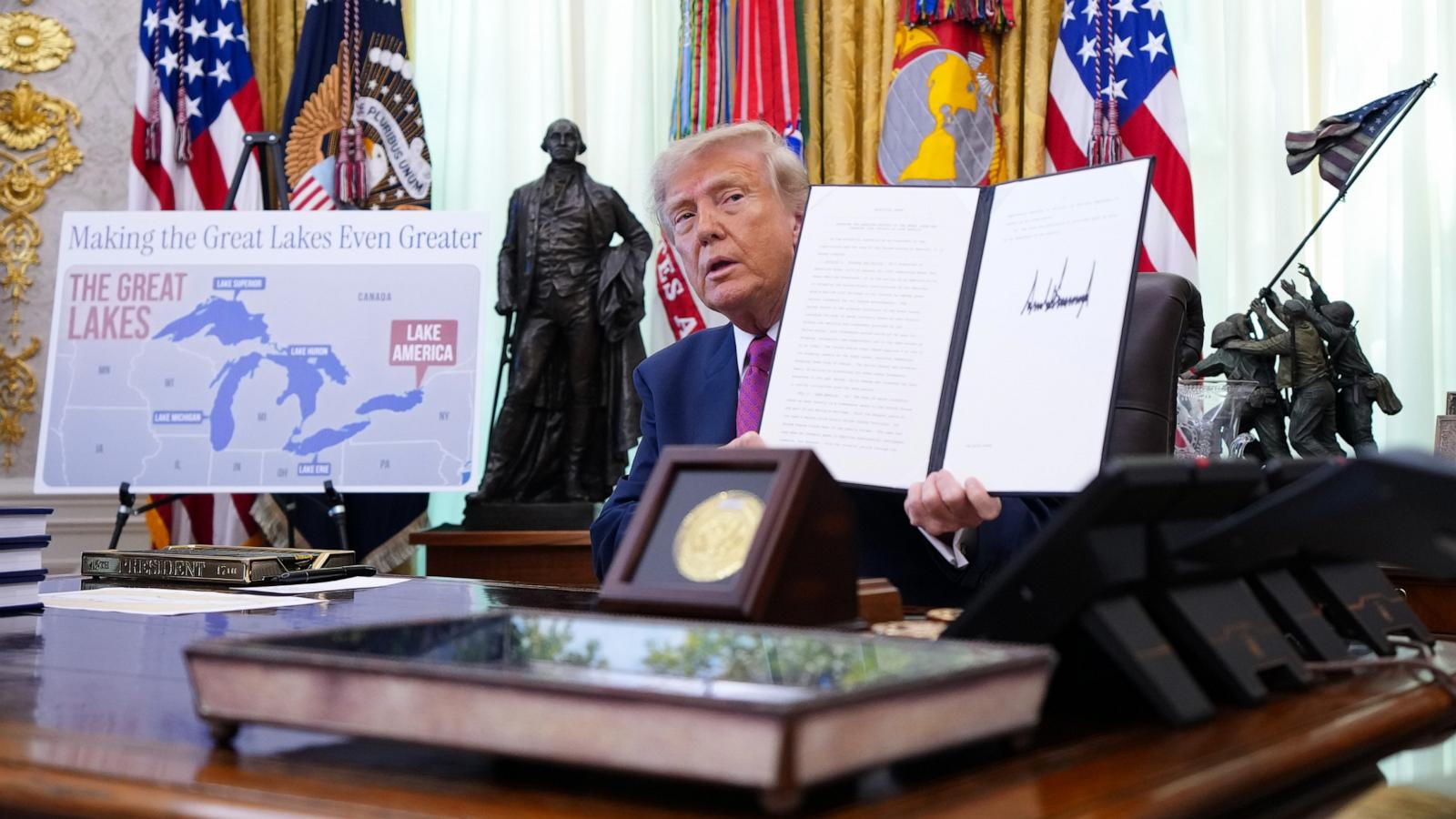 Trump signs executive order renaming Lake Ontario to 'Lake America'