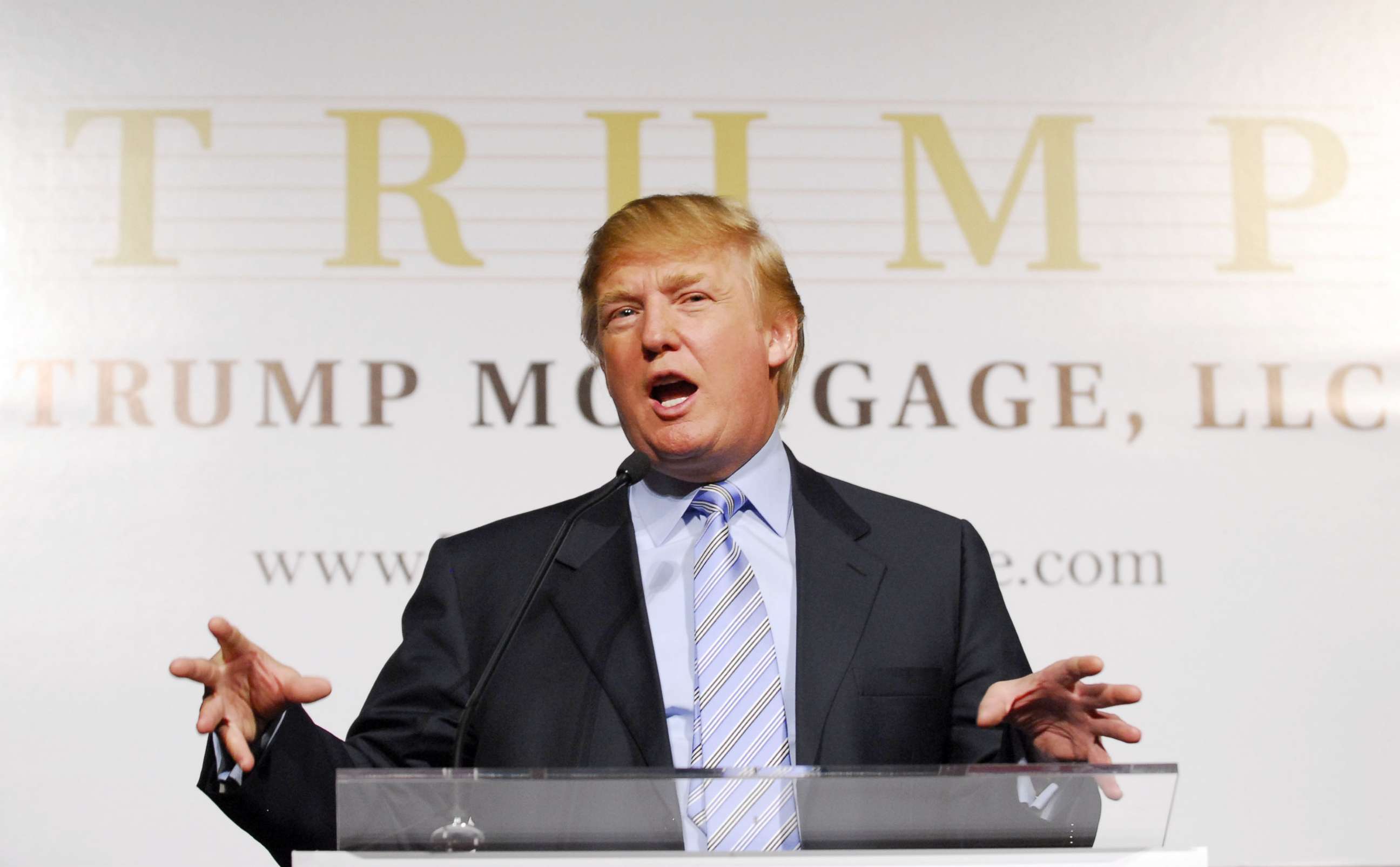PHOTO: Donald Trump during speaks during a press conference in New York, April 4, 2006.