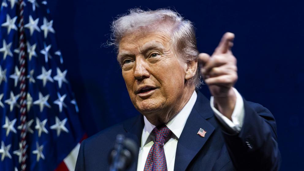 PHOTO: President Donald Trump speaks at the religious liberty commission at the Museum of the Bible in Washington, September 8, 2025.