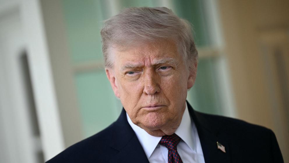 PHOTO: President Donald Trump speaks to the press outside the Oval Office at the White House in Washington, April 13, 2026.