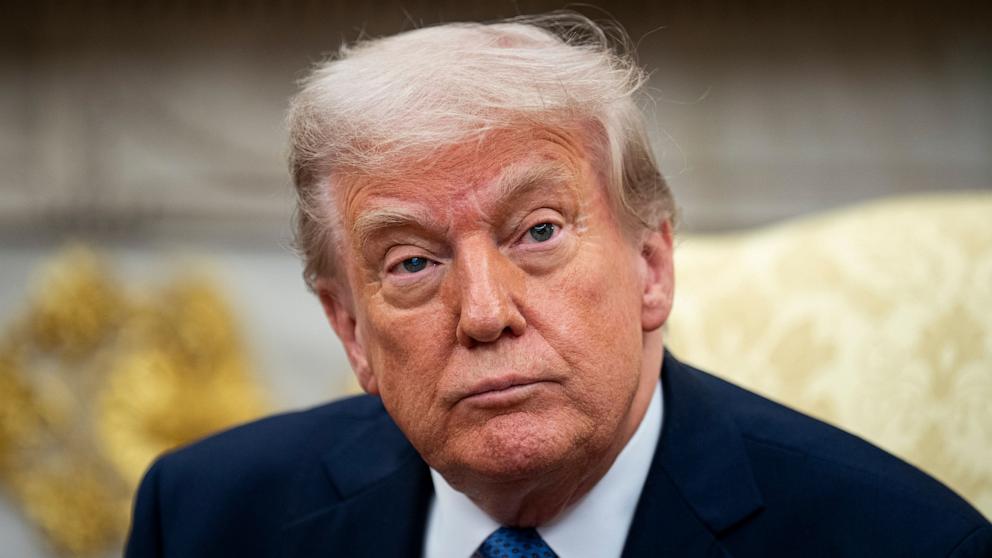 PHOTO: President Donald Trump during a meeting with Norway's prime minister Jonas Gahr Store, not pictured, in the Oval Office of the White House in Washington, April 24, 2025.