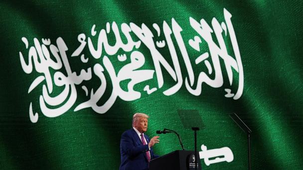 President Donald Trump speaks at the Saudi-U.S. Investment Forum, in Riyadh, Saudi Arabia, May 13, 2025.