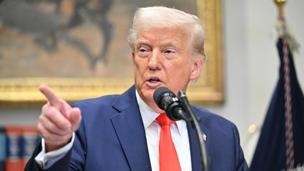 PHOTO: President Donald Trump speaks in the Roosevelt Room of the White House in Washington, Mar. 3, 2025.